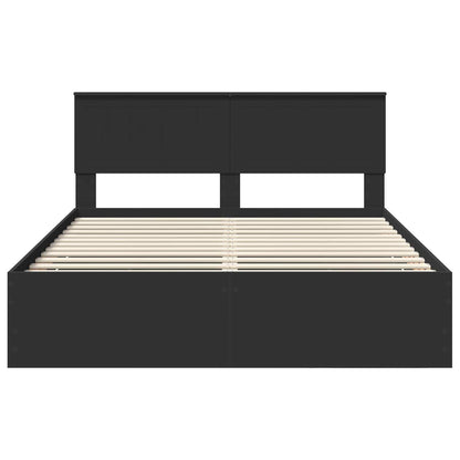 vidaXL Bettrahmen mit Schubladen Schwarz 150 x 200 cm Ingenieurs Holz