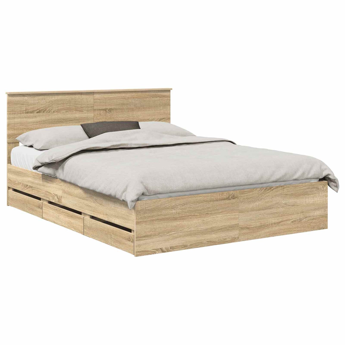 vidaXL Bettrahmen Sonoma-Eiche 150 x 200 cm Ingenieurs Holz
