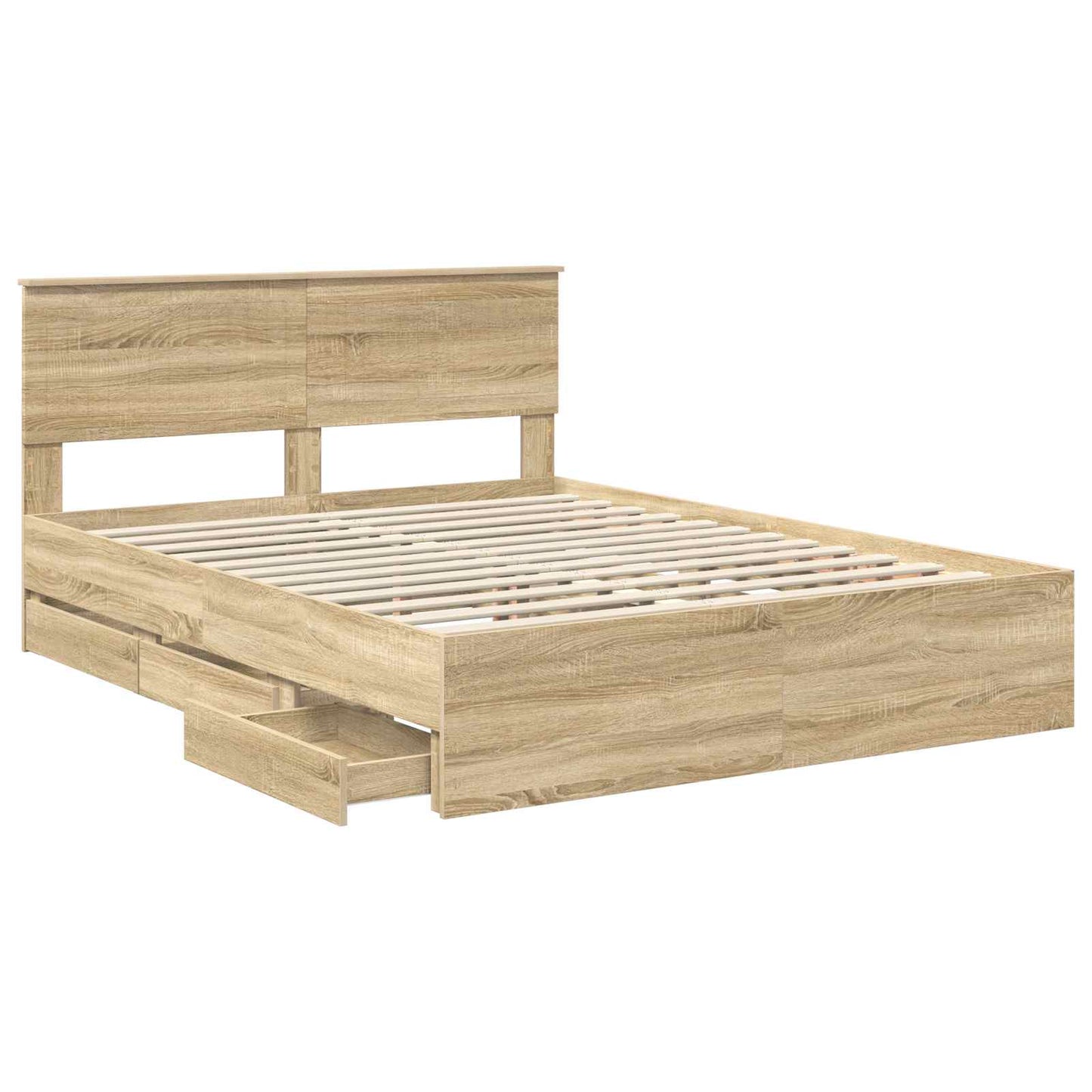 vidaXL Bettrahmen Sonoma-Eiche 150 x 200 cm Ingenieurs Holz