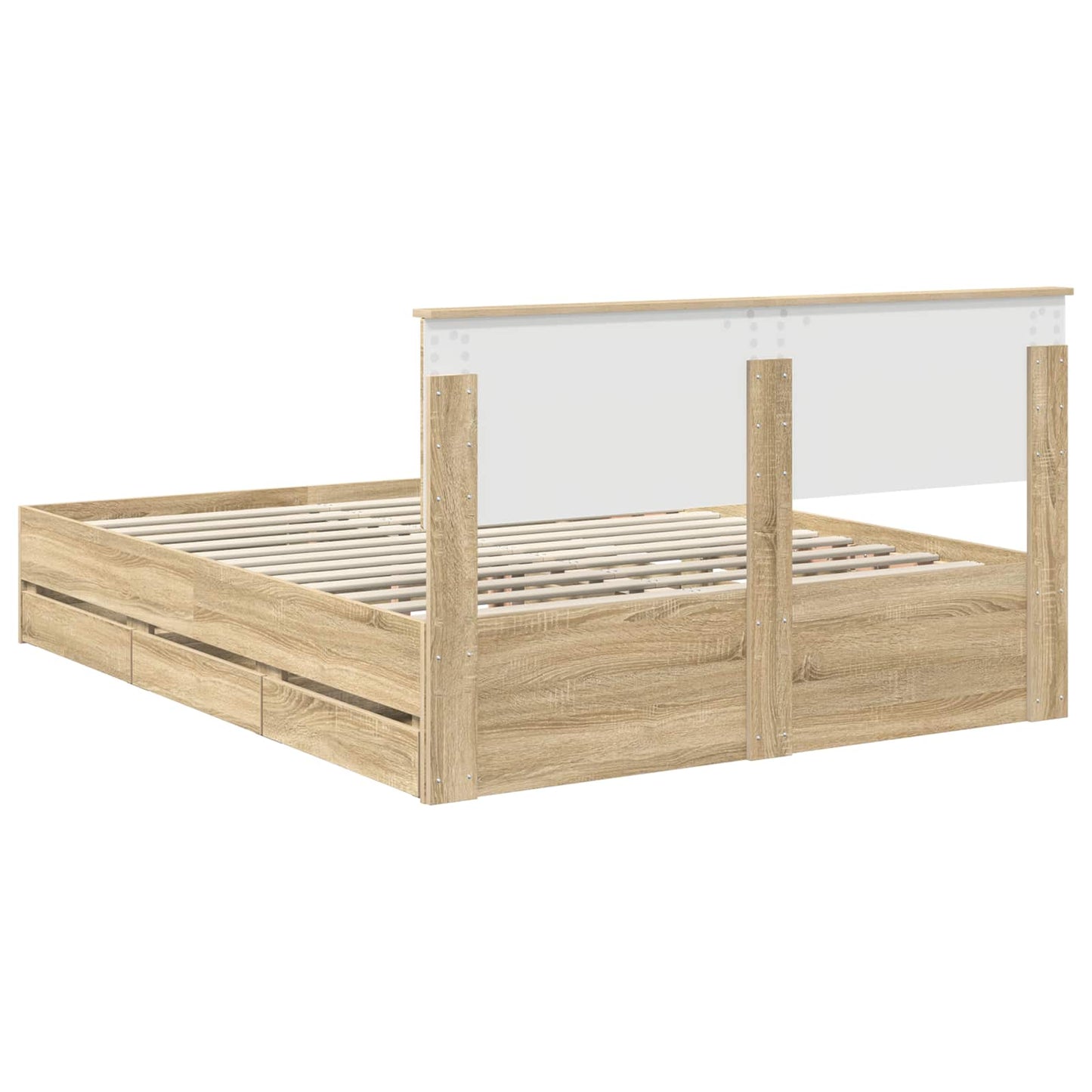 vidaXL Bettrahmen Sonoma-Eiche 150 x 200 cm Ingenieurs Holz