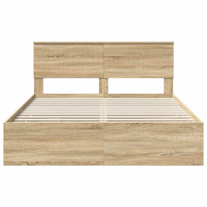 vidaXL Bettrahmen Sonoma-Eiche 150 x 200 cm Ingenieurs Holz