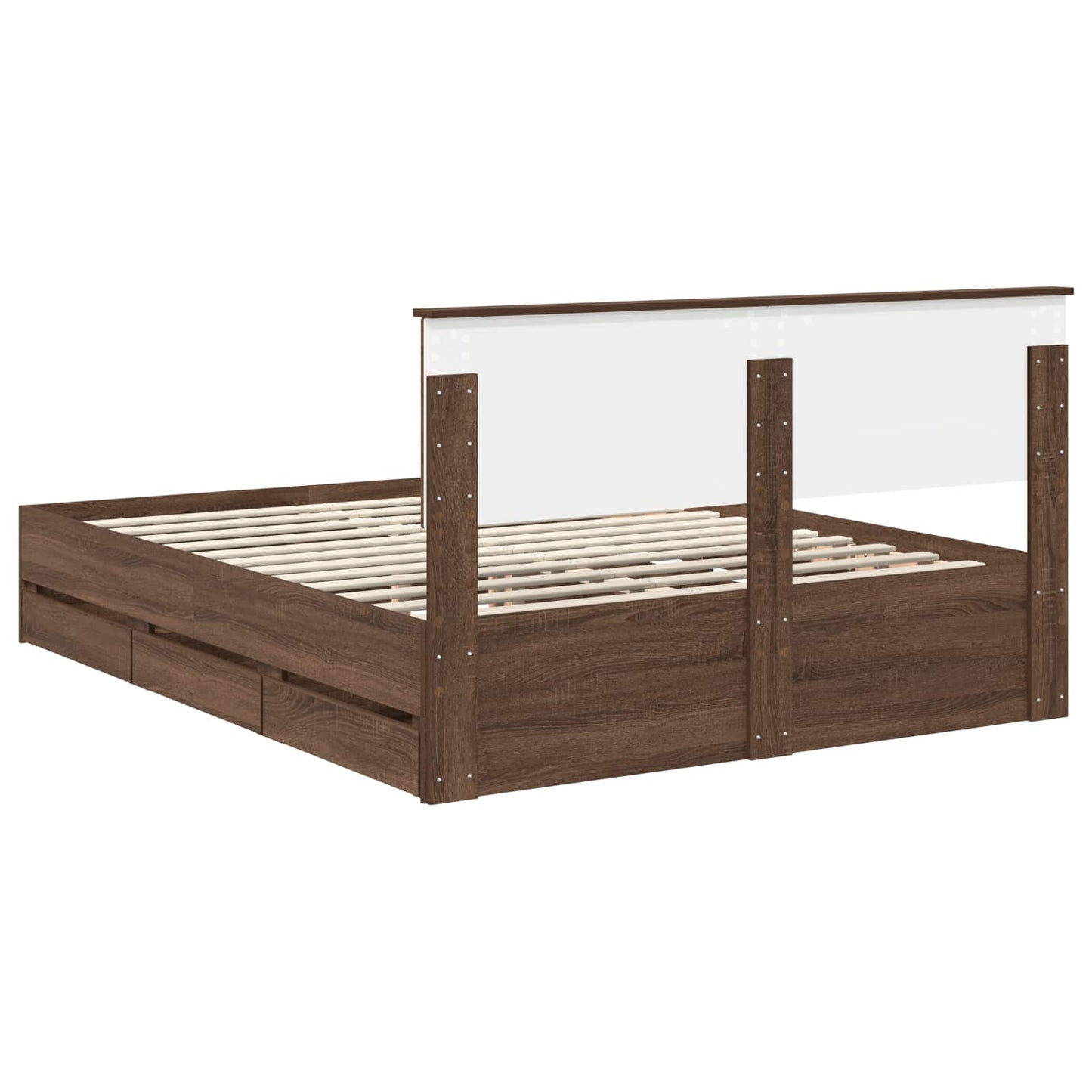 vidaXL Bettrahmen Braun Eichen-Optik 150 x 200 cm Ingenieurs Holz