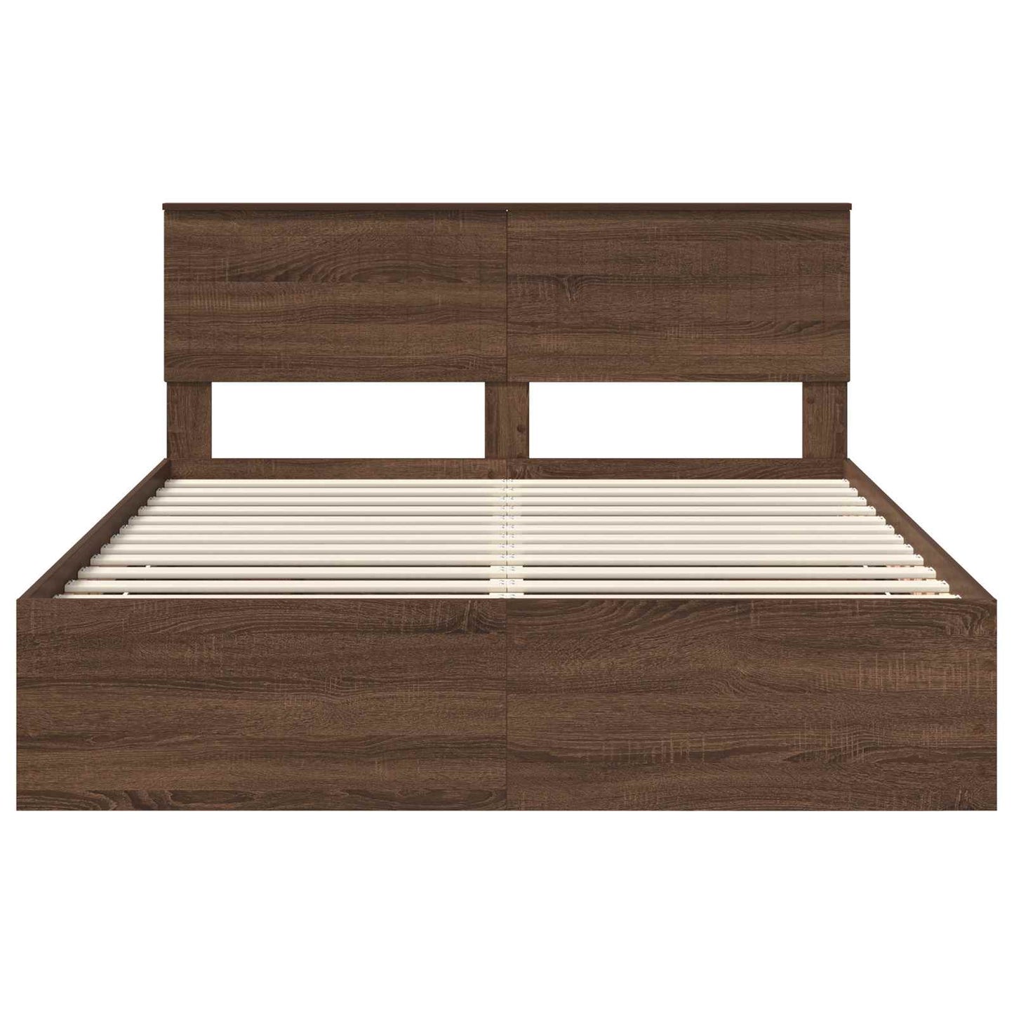 vidaXL Bettrahmen Braun Eichen-Optik 150 x 200 cm Ingenieurs Holz