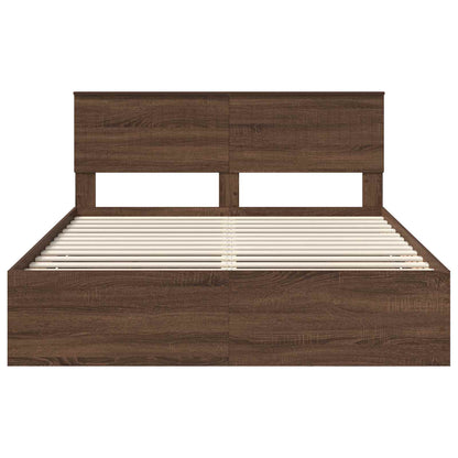 vidaXL Bettrahmen Braun Eichen-Optik 150 x 200 cm Ingenieurs Holz