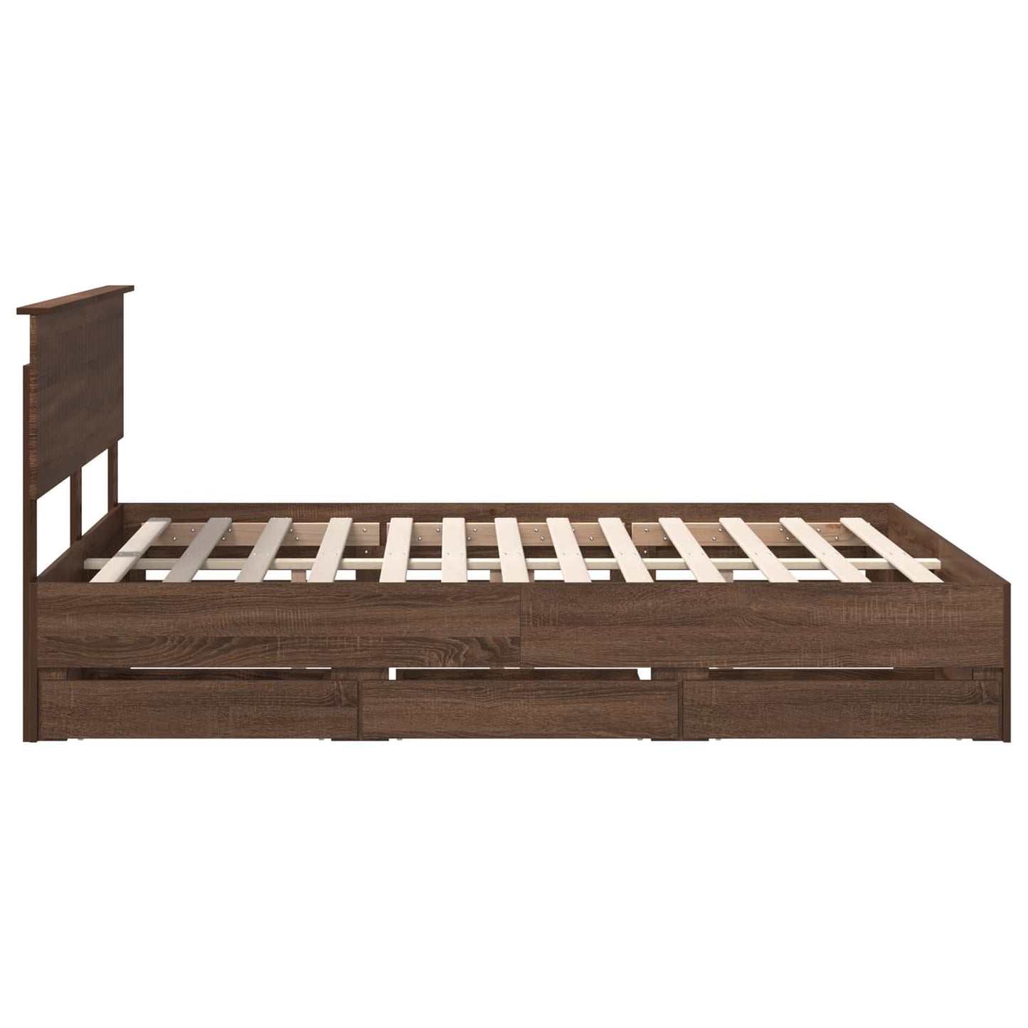 vidaXL Bettrahmen Braun Eichen-Optik 150 x 200 cm Ingenieurs Holz
