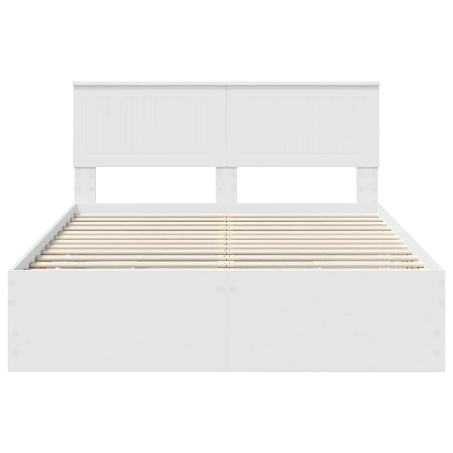 vidaXL Bettrahmen mit Schubladen Weiß 140 x 190 cm Ingenieurs Holz