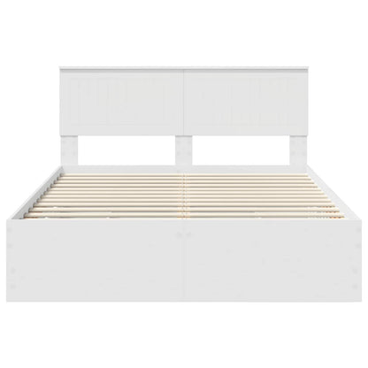 vidaXL Bettrahmen mit Schubladen Weiß 140 x 190 cm Ingenieurs Holz