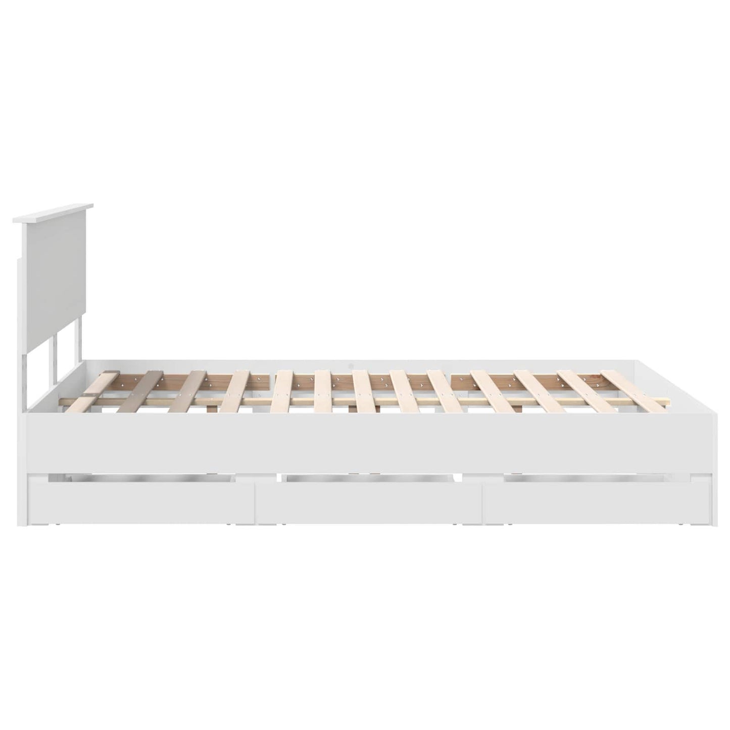 vidaXL Bettrahmen mit Schubladen Weiß 140 x 190 cm Ingenieurs Holz
