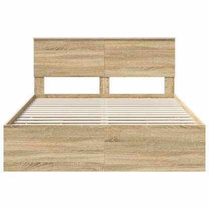 vidaXL Bettrahmen Sonoma-Eiche 140 x 190 cm Ingenieurs Holz