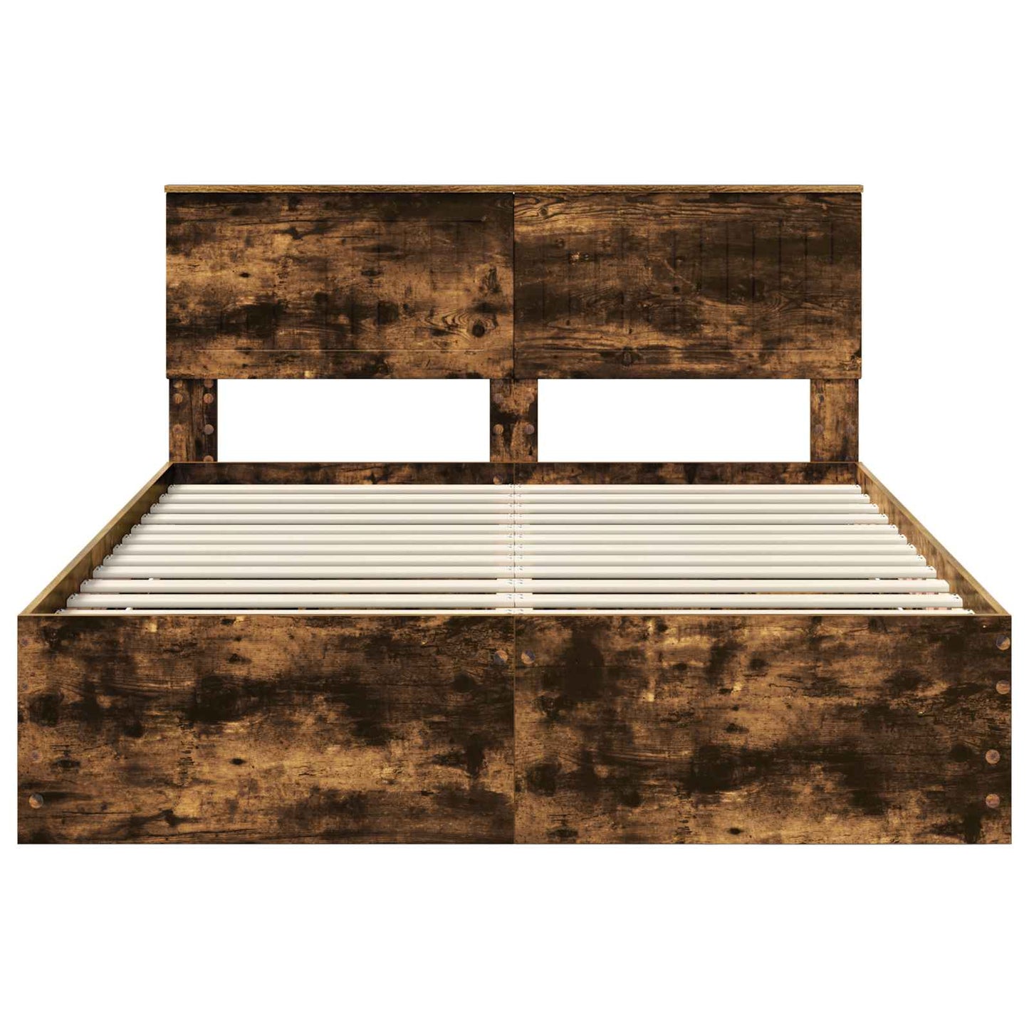vidaXL Bettrahmen Geräucherte Eiche 140 x 190 cm Ingenieurs Holz