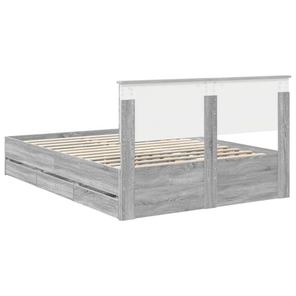 vidaXL Bettrahmen Graues Sonoma 140 x 190 cm Ingenieurs Holz
