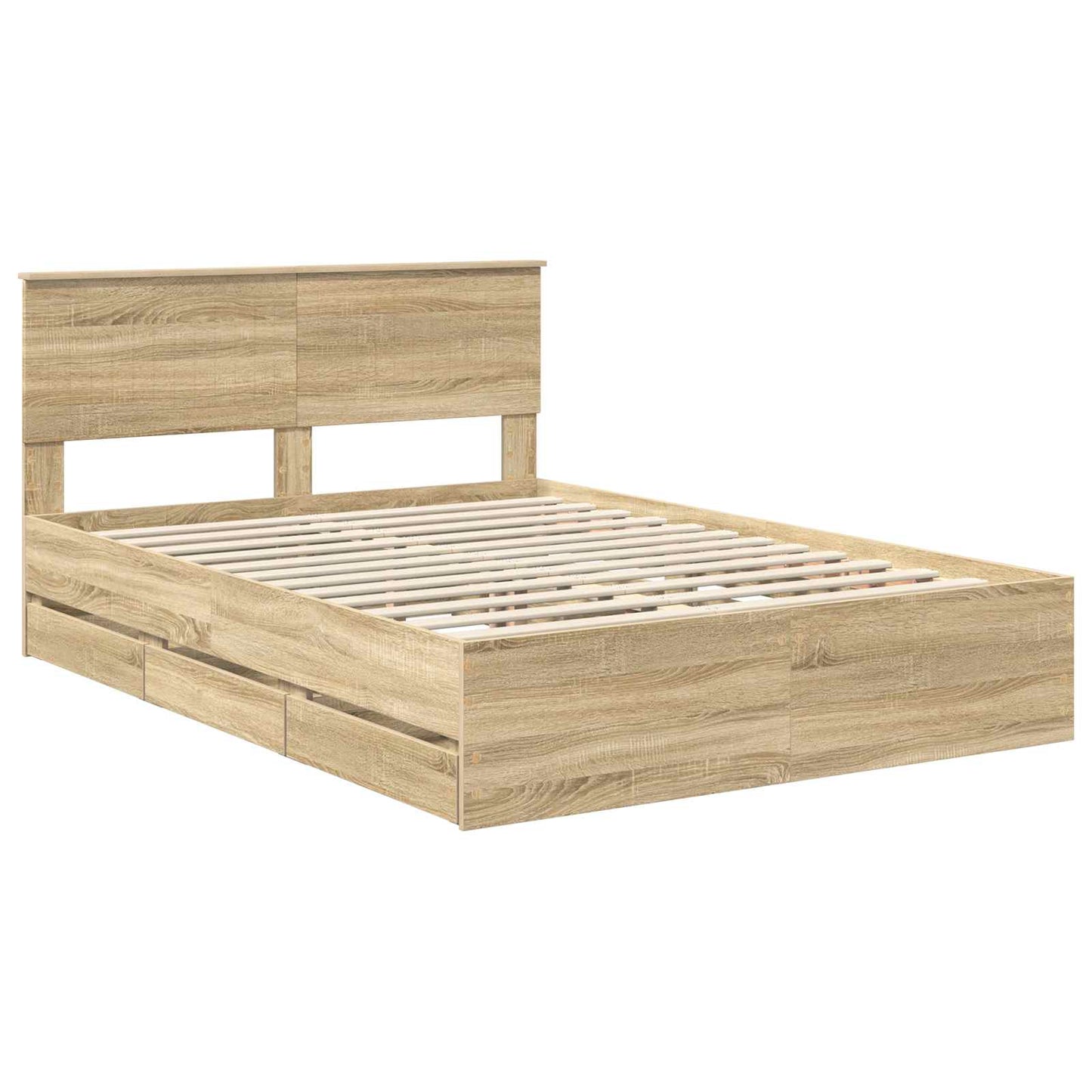 vidaXL Bettrahmen Sonoma-Eiche 140 x 200 cm Ingenieurs Holz