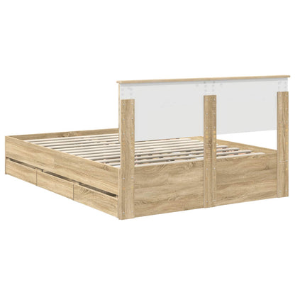 vidaXL Bettrahmen Sonoma-Eiche 140 x 200 cm Ingenieurs Holz