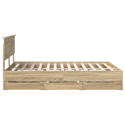 vidaXL Bettrahmen Sonoma-Eiche 140 x 200 cm Ingenieurs Holz