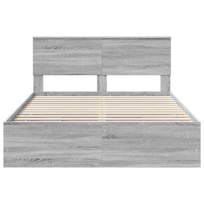 vidaXL Bettrahmen Graues Sonoma 140 x 200 cm Ingenieurs Holz