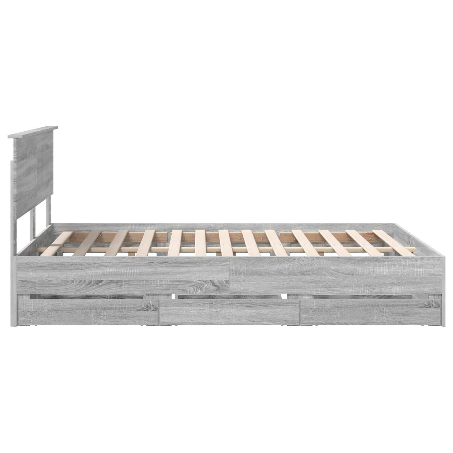 vidaXL Bettrahmen Graues Sonoma 140 x 200 cm Ingenieurs Holz