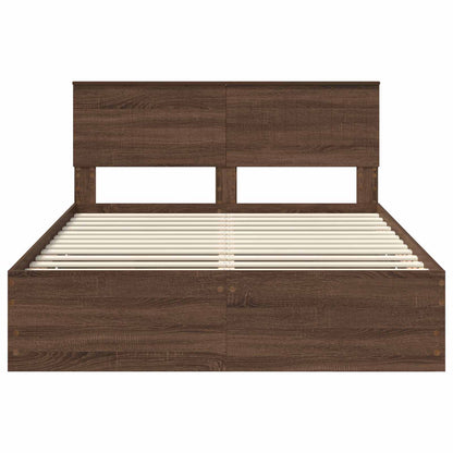 vidaXL Bettrahmen Braun Eichen-Optik 140 x 200 cm Ingenieurs Holz