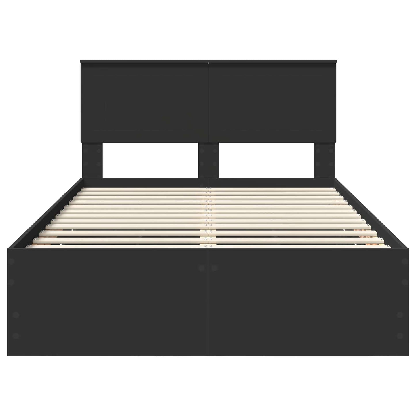 Bettrahmen mit Schubladen Schwarz 120 x 190 cm Ingenieurs Holz