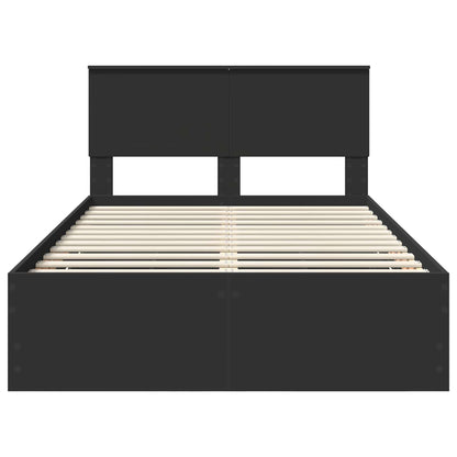 Bettrahmen mit Schubladen Schwarz 120 x 190 cm Ingenieurs Holz