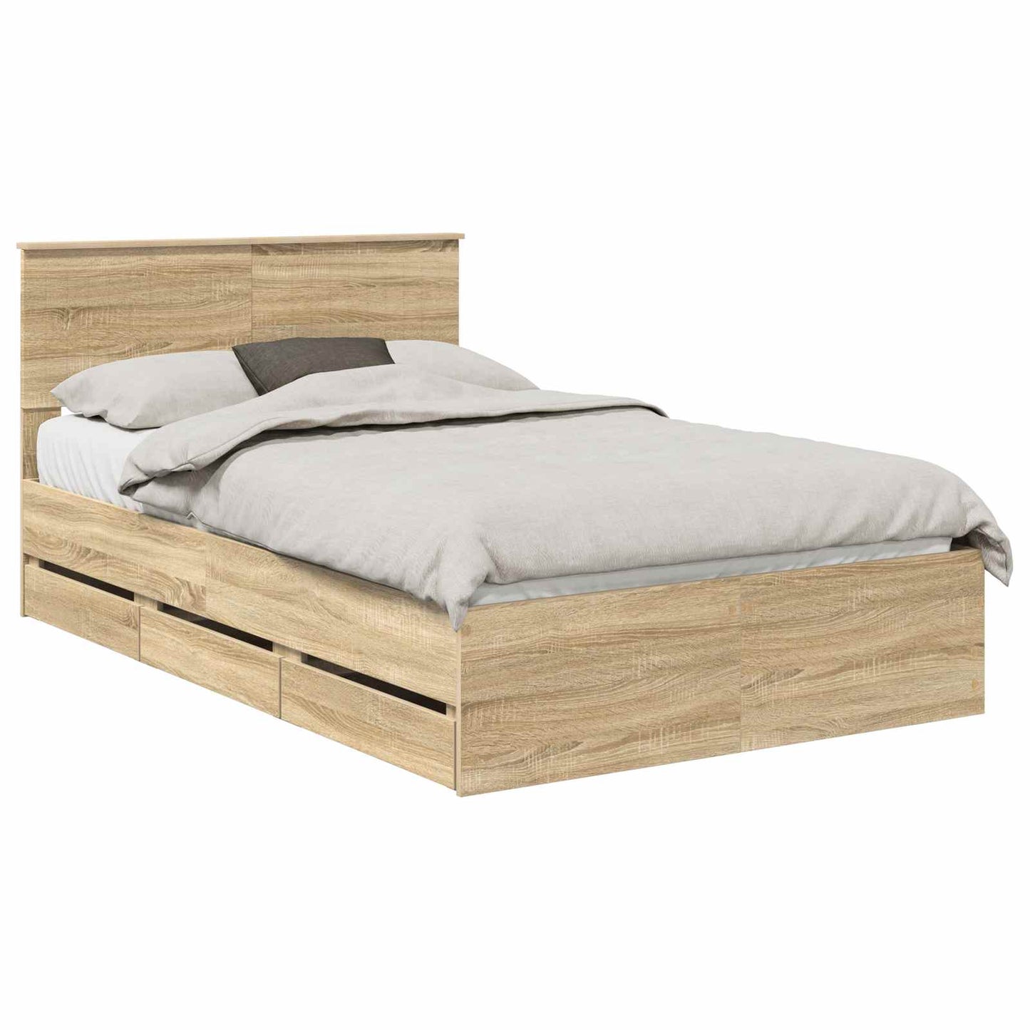 vidaXL Bettrahmen Sonoma-Eiche 120 x 190 cm Ingenieurs Holz
