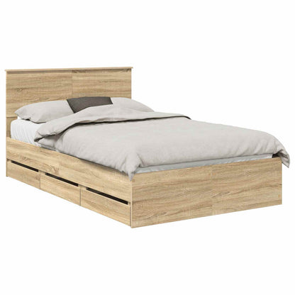 vidaXL Bettrahmen Sonoma-Eiche 120 x 190 cm Ingenieurs Holz