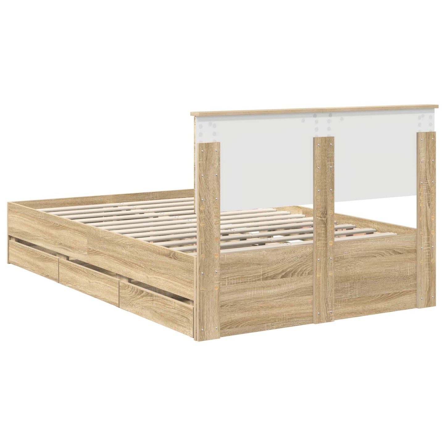 vidaXL Bettrahmen Sonoma-Eiche 120 x 190 cm Ingenieurs Holz