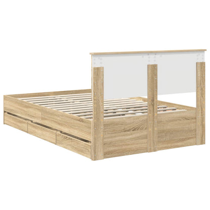 vidaXL Bettrahmen Sonoma-Eiche 120 x 190 cm Ingenieurs Holz