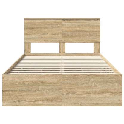 vidaXL Bettrahmen Sonoma-Eiche 120 x 190 cm Ingenieurs Holz