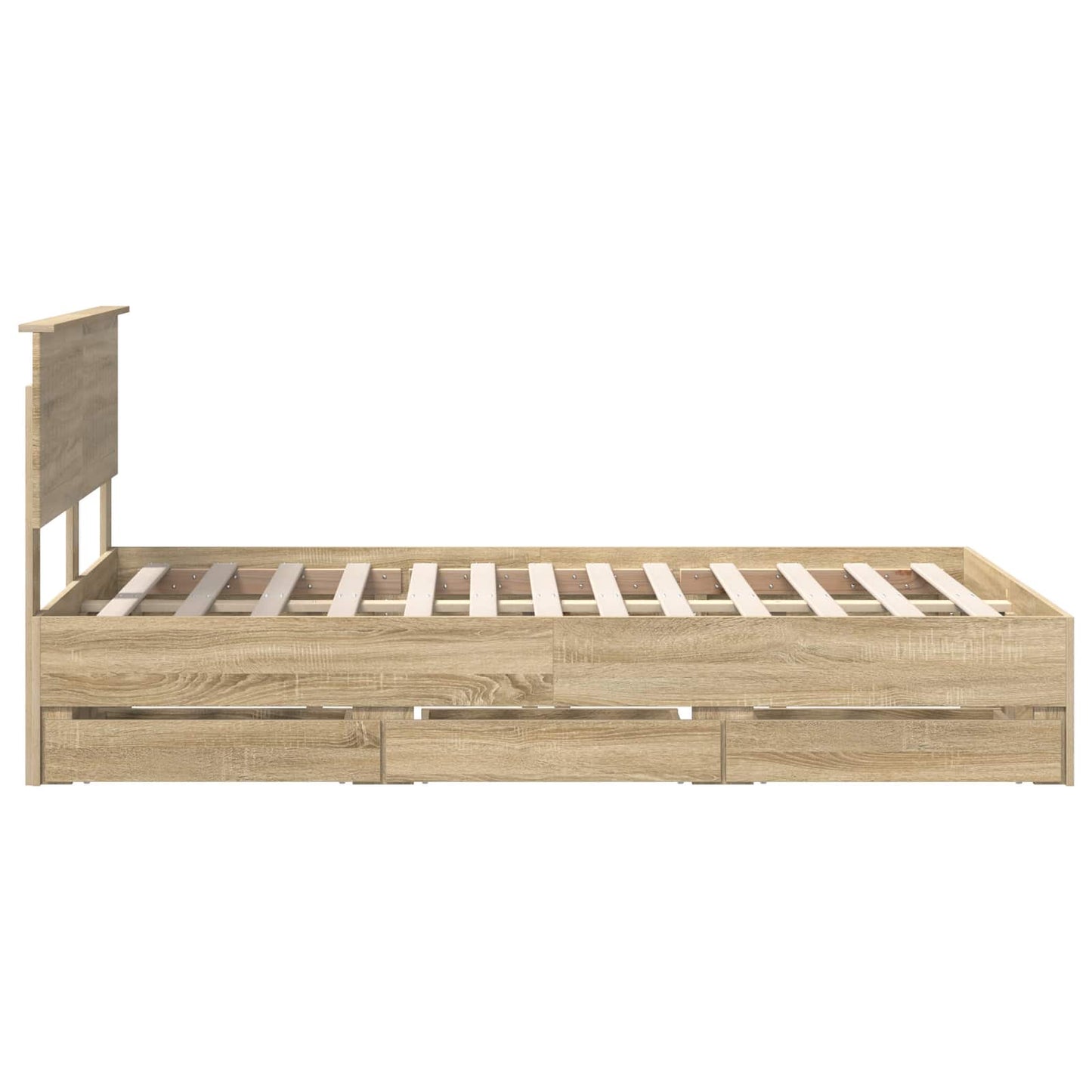 vidaXL Bettrahmen Sonoma-Eiche 120 x 190 cm Ingenieurs Holz