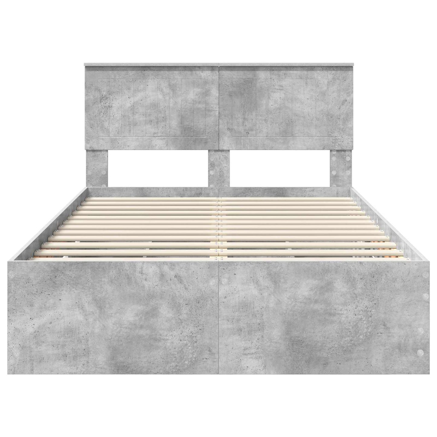 vidaXL Bettrahmen mit Kopfteil Beton Grau 120 x 190 cm Ingenieurs Holz