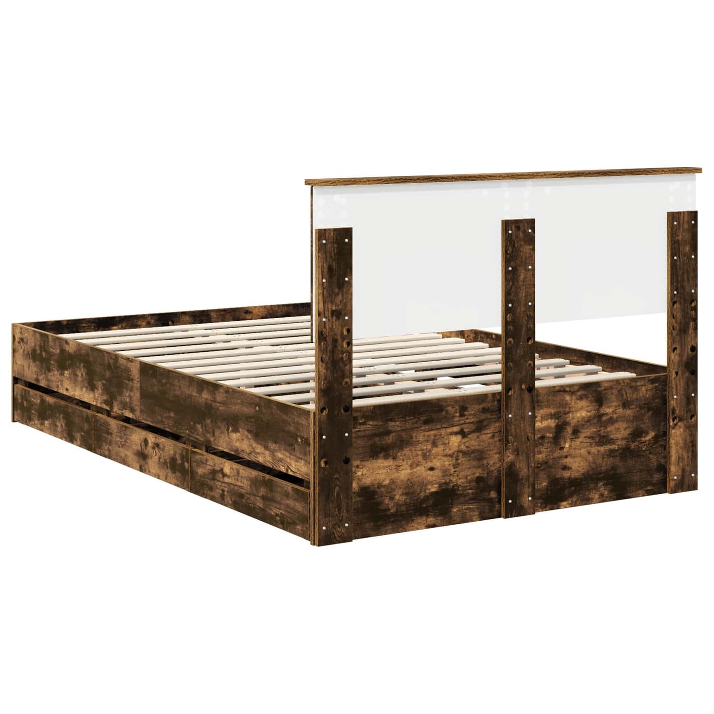 vidaXL Bettrahmen Geräucherte Eiche 120 x 190 cm Ingenieurs Holz