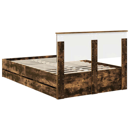 vidaXL Bettrahmen Geräucherte Eiche 120 x 190 cm Ingenieurs Holz