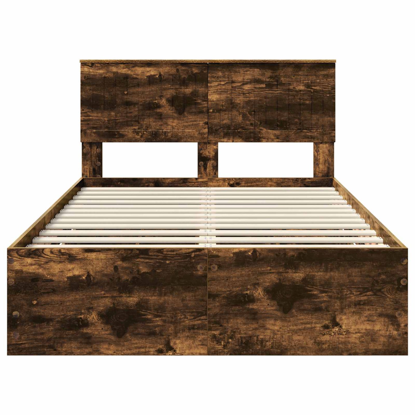 vidaXL Bettrahmen Geräucherte Eiche 120 x 190 cm Ingenieurs Holz