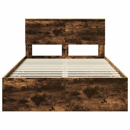 vidaXL Bettrahmen Geräucherte Eiche 120 x 190 cm Ingenieurs Holz