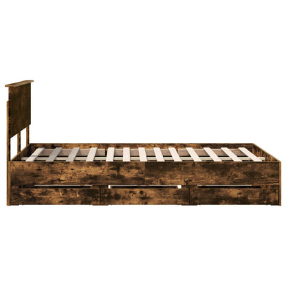 vidaXL Bettrahmen Geräucherte Eiche 120 x 190 cm Ingenieurs Holz