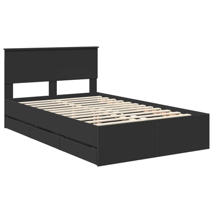 vidaXL Bettrahmen mit Schubladen Schwarz 120 x 200 cm Ingenieurs Holz