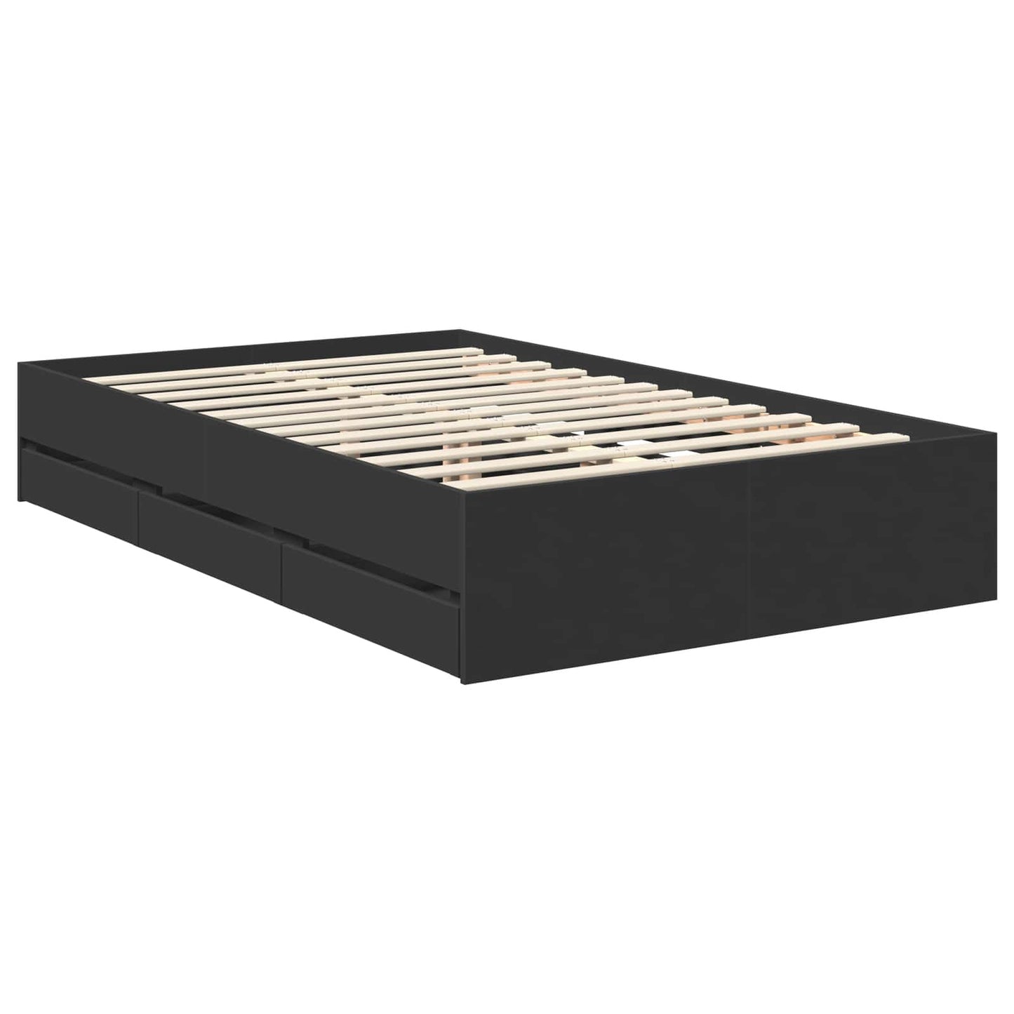 vidaXL Bettrahmen mit Schubladen Schwarz 120 x 200 cm Ingenieurs Holz