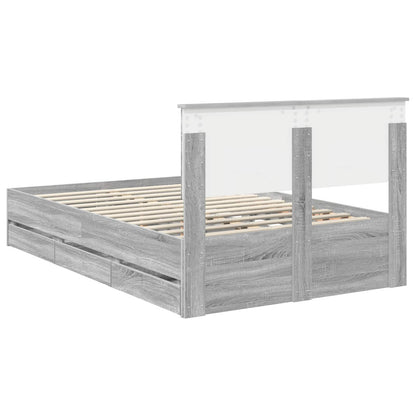 vidaXL Bettrahmen Graues Sonoma 120 x 200 cm Ingenieurs Holz