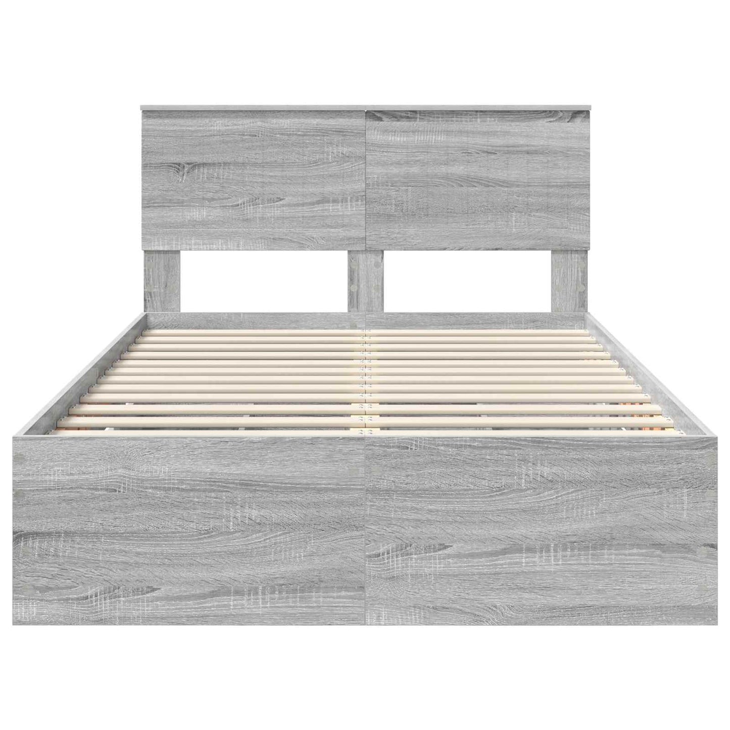vidaXL Bettrahmen Graues Sonoma 120 x 200 cm Ingenieurs Holz
