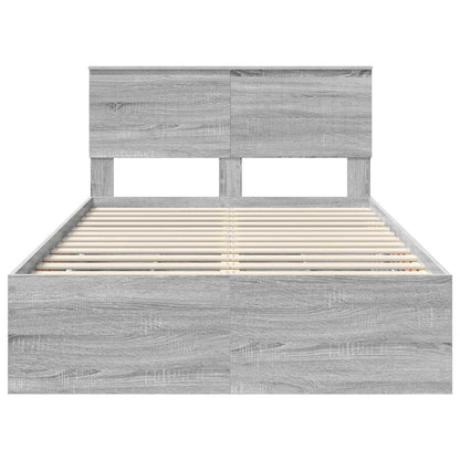vidaXL Bettrahmen Graues Sonoma 120 x 200 cm Ingenieurs Holz