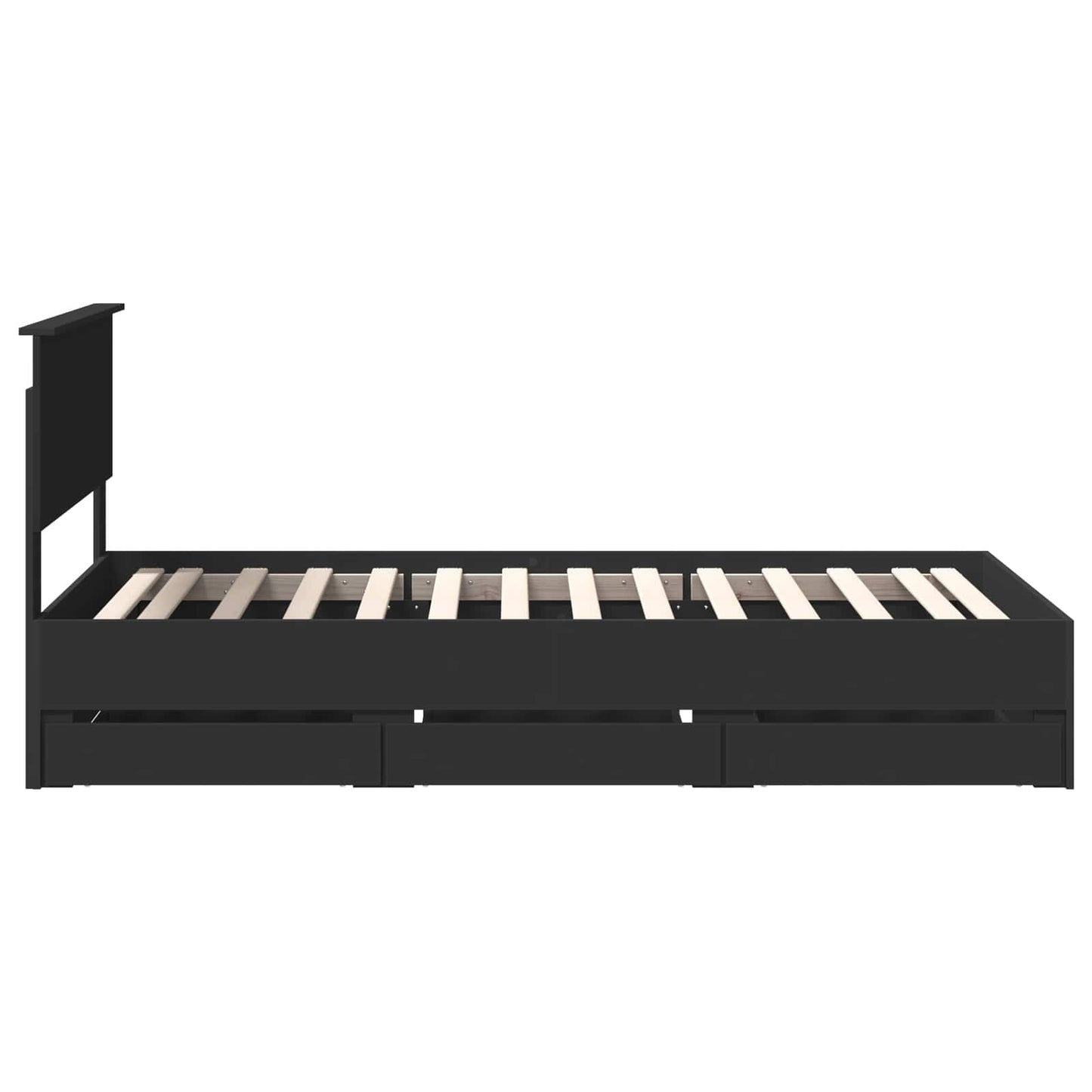 vidaXL Bettrahmen mit Schubladen Schwarz 100 x 200 cm Ingenieurs Holz
