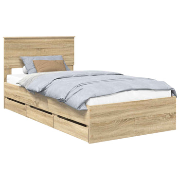 vidaXL Bettrahmen Sonoma-Eiche 100 x 200 cm Ingenieurs Holz