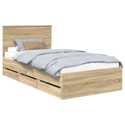 vidaXL Bettrahmen Sonoma-Eiche 100 x 200 cm Ingenieurs Holz