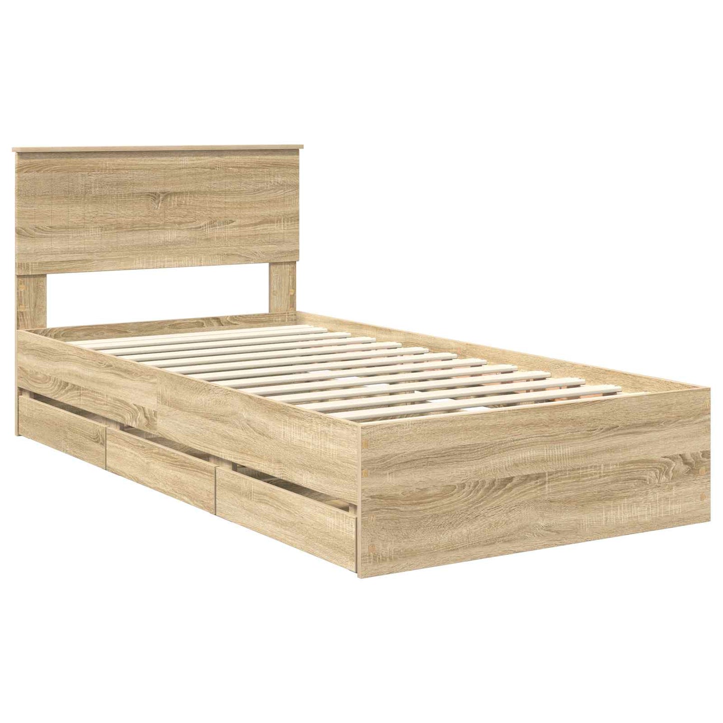 vidaXL Bettrahmen Sonoma-Eiche 100 x 200 cm Ingenieurs Holz