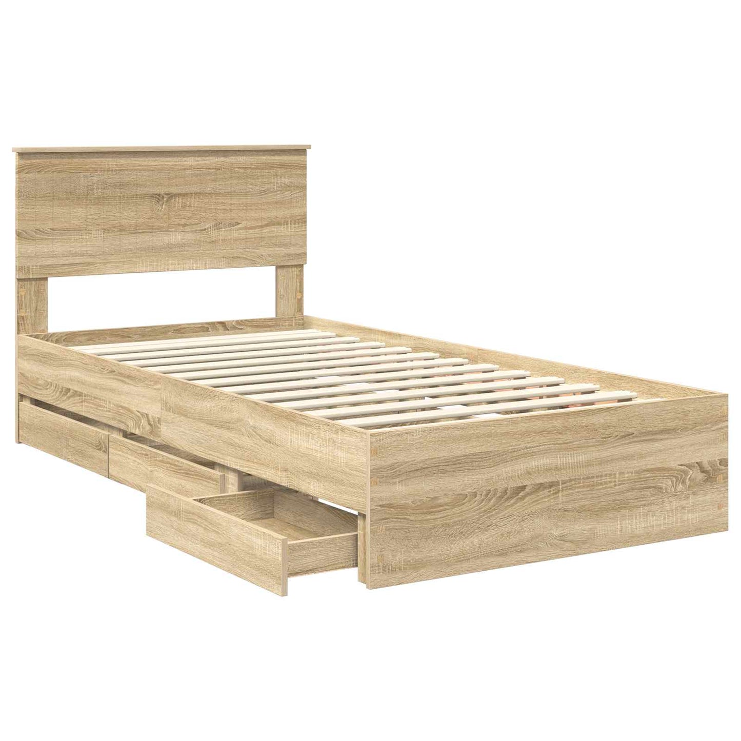 vidaXL Bettrahmen Sonoma-Eiche 100 x 200 cm Ingenieurs Holz