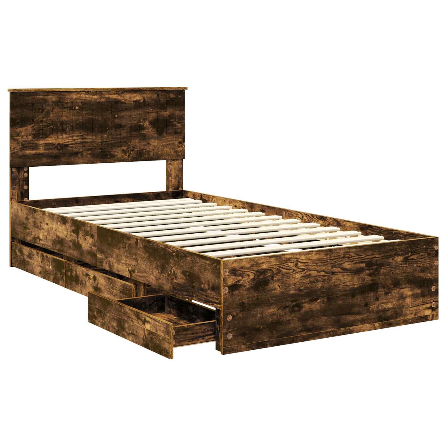 vidaXL Bettrahmen Geräucherte Eiche 100 x 200 cm Ingenieurs Holz