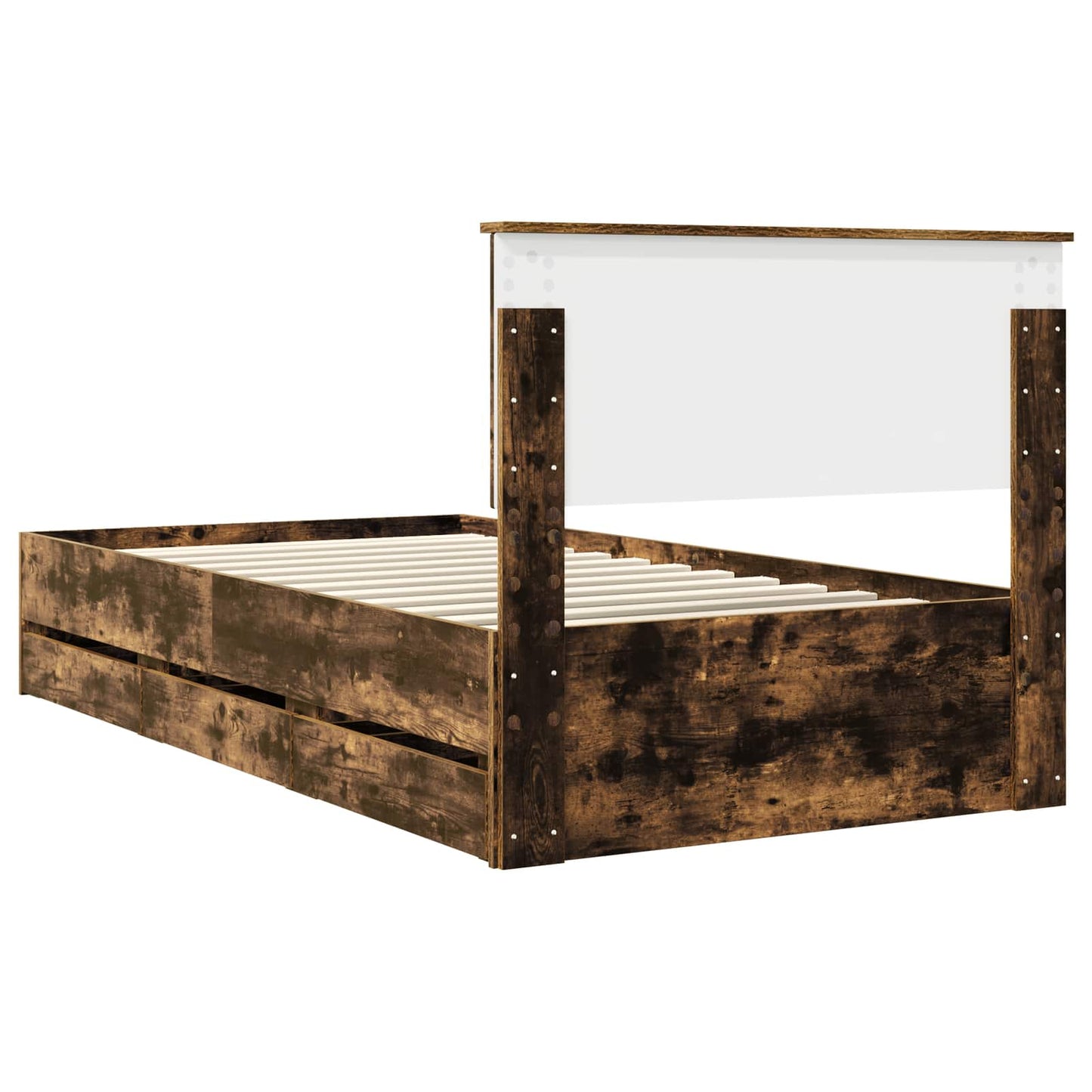 vidaXL Bettrahmen Geräucherte Eiche 100 x 200 cm Ingenieurs Holz
