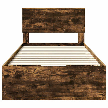 vidaXL Bettrahmen Geräucherte Eiche 100 x 200 cm Ingenieurs Holz