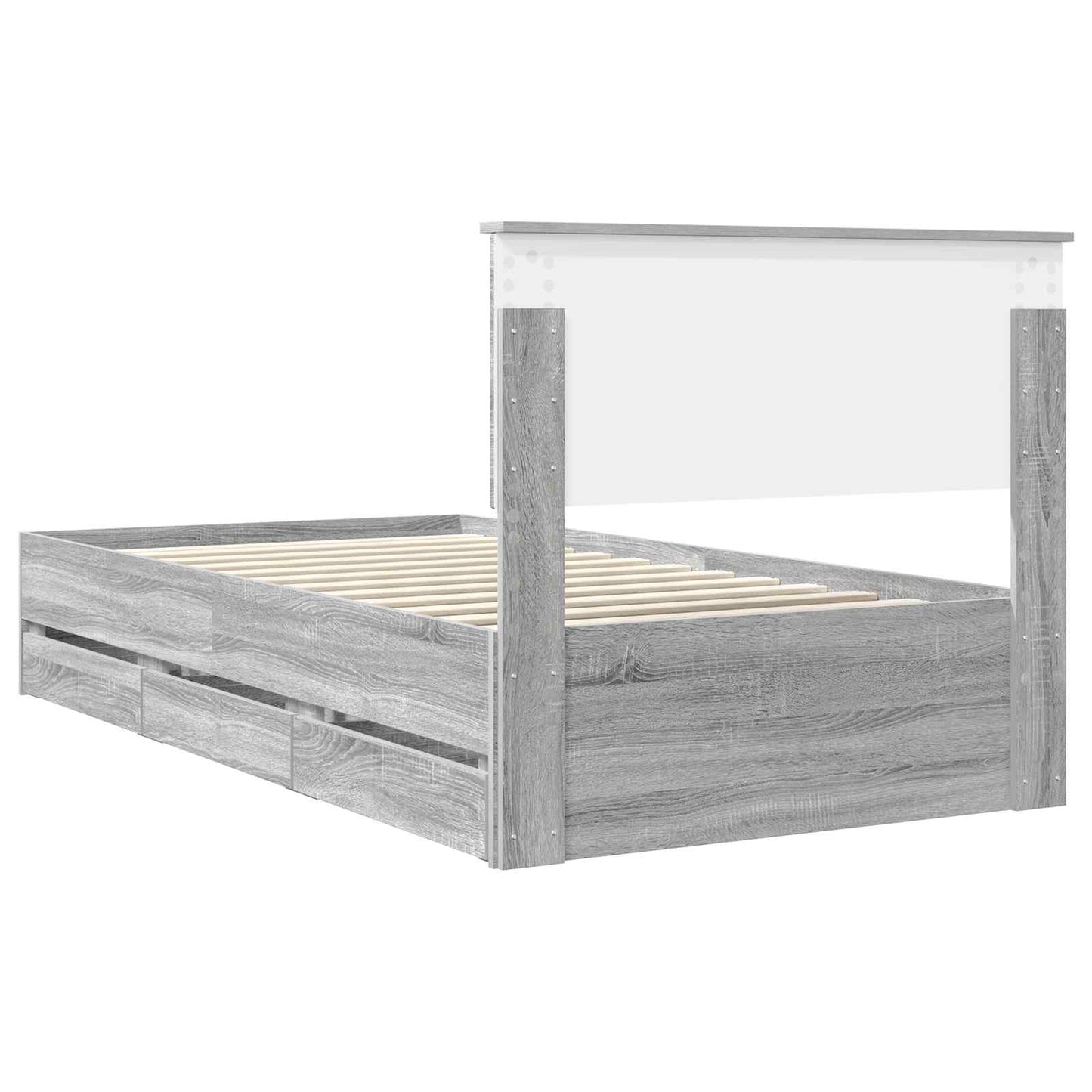 Bettrahmen Graues Sonoma 100 x 200 cm Ingenieurs Holz