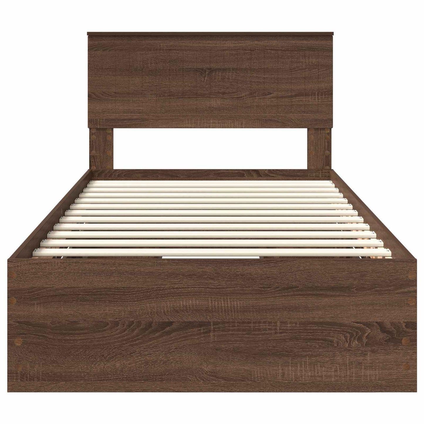 vidaXL Bettrahmen Braun Eichen-Optik 100 x 200 cm Ingenieurs Holz